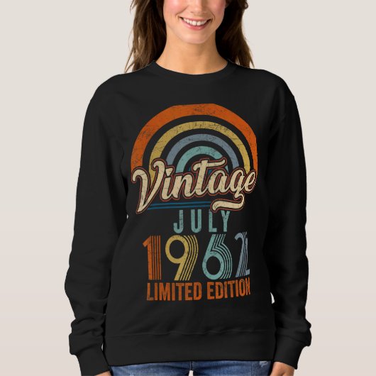 ヴィンテージ1962年7月60日誕生日 スウェットシャツ (正面)