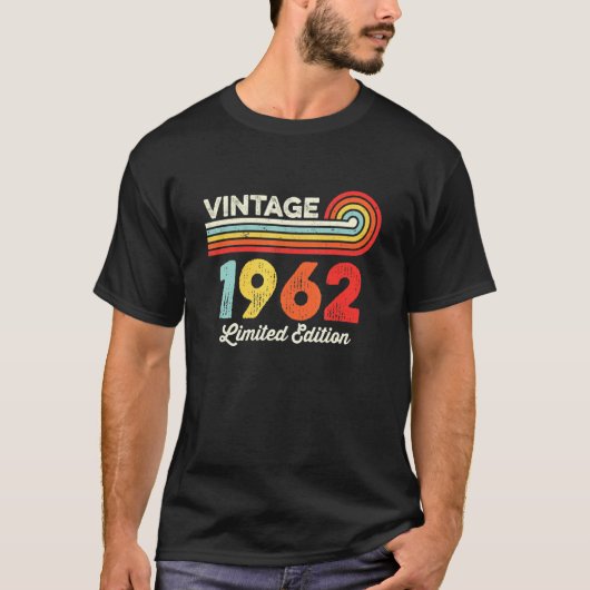ヴィンテージ1962誕生日男女生まれ1962 Tシャツ (正面)