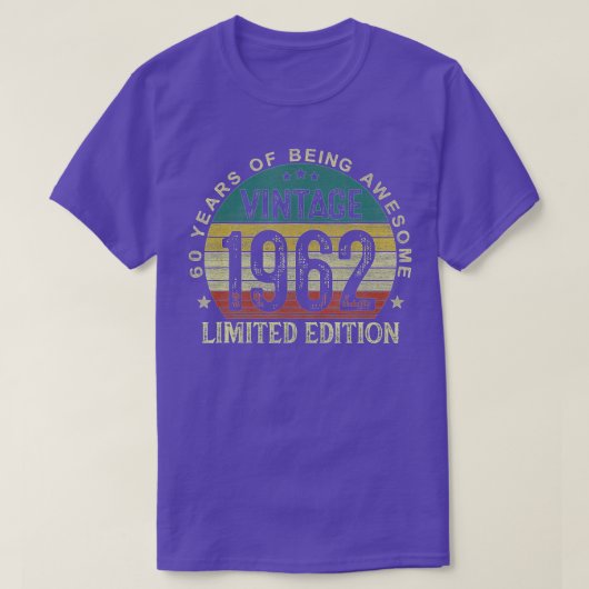 ヴィンテージ1962 60歳ギフト60歳誕生日ギフト Tシャツ (デザイン正面)