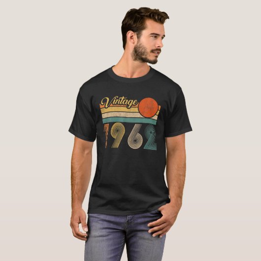 ヴィンテージ1962 60th誕生日ギフト女男性へ性60 tシャツ (正面フル)