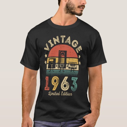ヴィンテージ1963レトロカセット1963 59誕生日59 Tシャツ (正面)