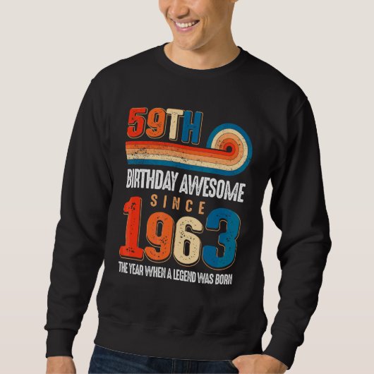 ヴィンテージ1963年59誕生日の伝説 スウェットシャツ (正面)