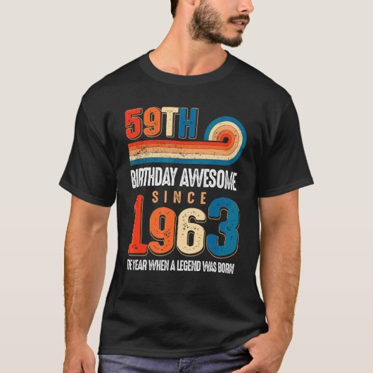 ヴィンテージ1963年59誕生日の伝説 Tシャツ (正面)
