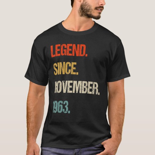 ヴィンテージ1963年60歳の誕生日レトロ60歳 Tシャツ (正面)