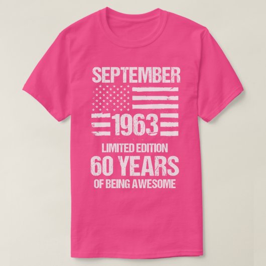 ヴィンテージ1963年9月限定版60年 Tシャツ (デザイン正面)