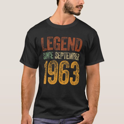 ヴィンテージ1963生まれ年誕生日9月伝説 Tシャツ (正面)