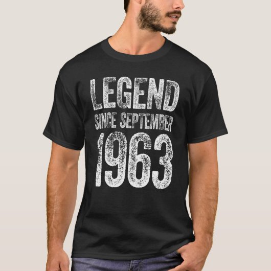 ヴィンテージ1963生まれ年誕生日9月伝説 Tシャツ (正面)