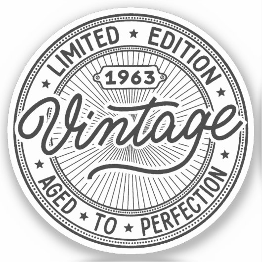ヴィンテージ1963誕生日 シール (正面)