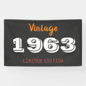 ヴィンテージ1963限定版 63歳の誕生日ギフト 横断幕 (横)