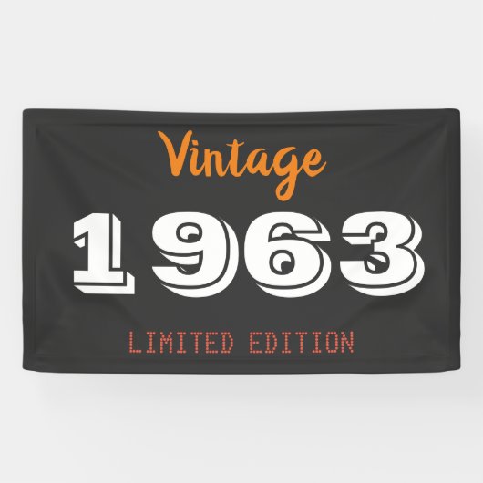 ヴィンテージ1963限定版 63歳の誕生日ギフト 横断幕 (横)