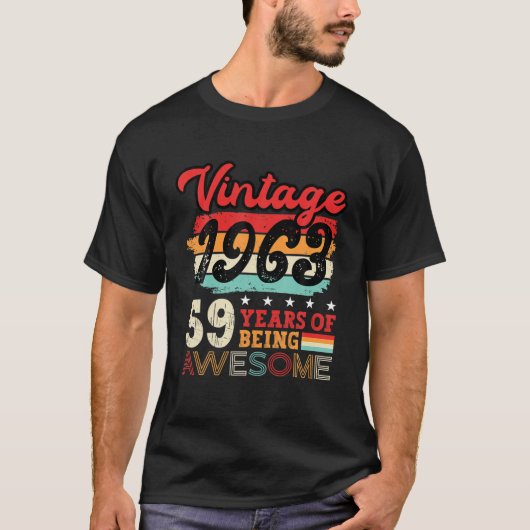 ヴィンテージ1963 59th誕生日伝説Bday 59歳 Tシャツ (正面)