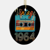 ヴィンテージ1964カセットテープレトロ59誕生日59 セラミックオーナメント (右)