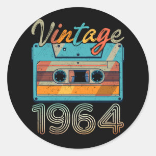 ヴィンテージ1964カセットテープレトロ59誕生日59 ラウンドシール