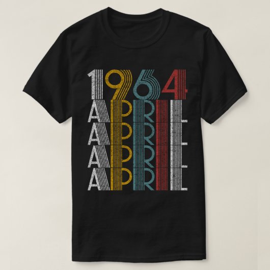ヴィンテージ1964年4月誕生日ギフト男性女性 Tシャツ (デザイン正面)