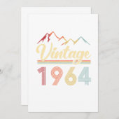 ヴィンテージ1964年 57歳の誕生日 レトロ 57歳 招待状 (正面/裏面)