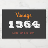 ヴィンテージ1964限定版ワイきらめくンラベル スパークリングワインラベル (シングルラベル)