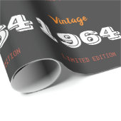 ヴィンテージ1964限定版60th誕生日ギフト ラッピングペーパー (ロールコーナー)