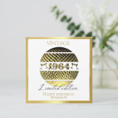 ヴィンテージ1964 60歳の誕生日金ゴールド カード (スタンド正面)