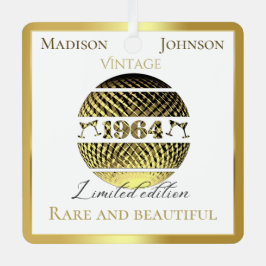 ヴィンテージ1964 60歳の誕生日金ゴールド メタルオーナメント