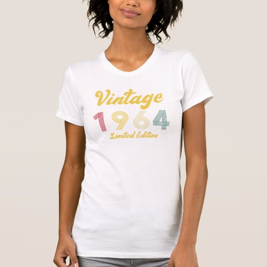 ヴィンテージ1964 60誕生日ギフト女性のTシャツ Tシャツ (正面)