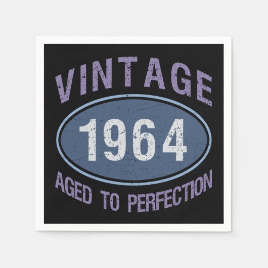 ヴィンテージ1964 60誕生日 スタンダードカクテルナプキン (正面)