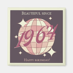 ヴィンテージ1964 60th誕生日レトロパープル マグネット