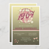 ヴィンテージ1964 60th誕生日レトロ金ゴールド招待状 招待状 (正面/裏面)