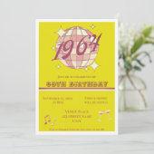 ヴィンテージ1964 61th誕生日レトログリーン招待状 招待状 (スタンド正面)