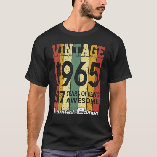 ヴィンテージ1965年57歳素晴らしの誕生日 Tシャツ (正面)