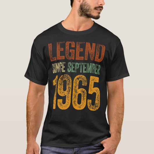 ヴィンテージ1965生まれ年誕生日9月伝説 Tシャツ (正面)