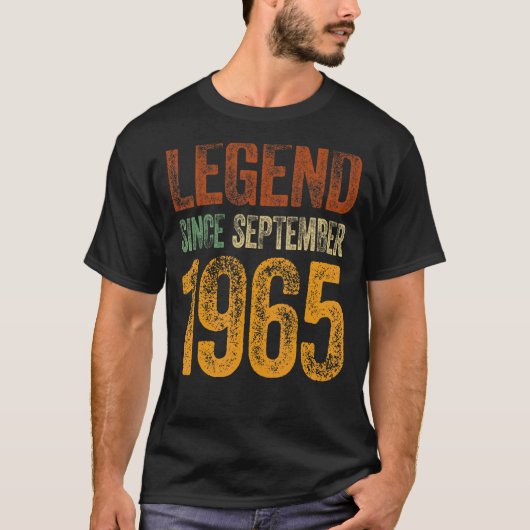 ヴィンテージ1965生まれ年誕生日9月伝説 Tシャツ (正面)