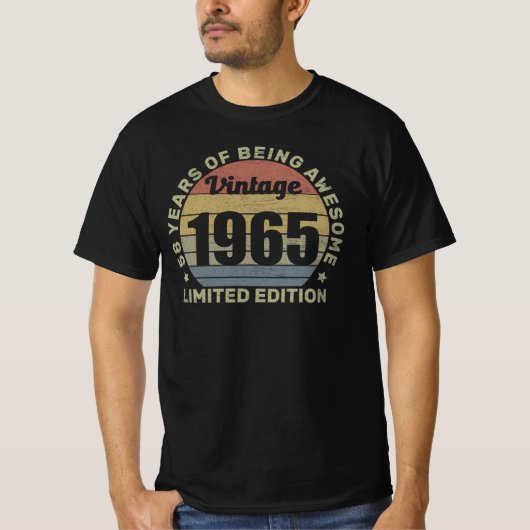 ヴィンテージ1965限定版58歳ギフト58t tシャツ (正面)