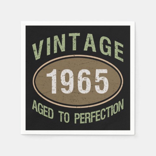 ヴィンテージ1965 60誕生日 スタンダードカクテルナプキン (正面)