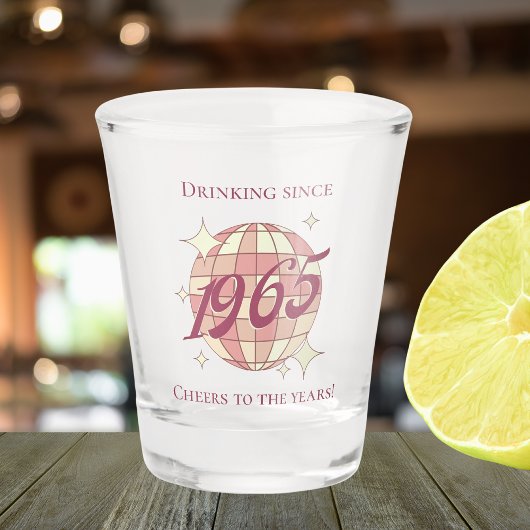 ヴィンテージ1965 60th誕生日レトロパープル ショットグラス