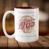 ヴィンテージ1965 60th誕生日レトロパープル ツートーンマグカップ