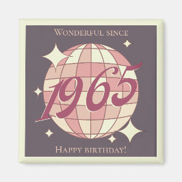 ヴィンテージ1965 60th誕生日レトロパープル マグネット