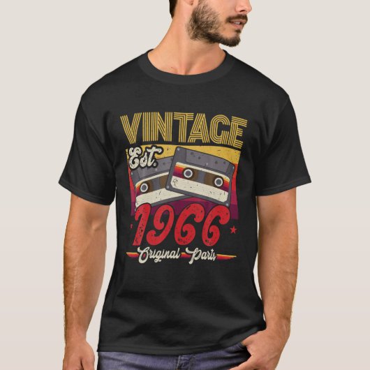 ヴィンテージ1966おもしろいオリジナル部品56歳56T Tシャツ (正面)