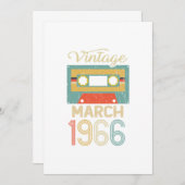ヴィンテージ1966年3月55誕生日55年ギフト 招待状 (正面/裏面)