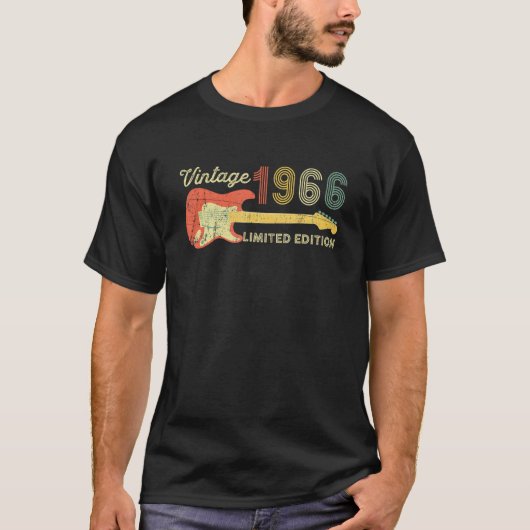 ヴィンテージ1966誕生日ギター56誕生日 Tシャツ (正面)