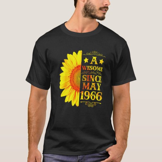 ヴィンテージ1966 56歳5月56日サンシャイン誕生 Tシャツ (正面)