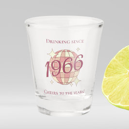 ヴィンテージ1966 60th誕生日レトロパープル ショットグラス