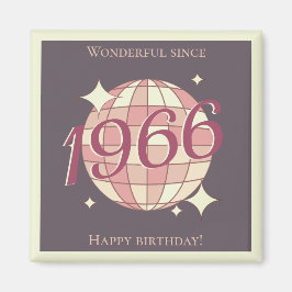 ヴィンテージ1966 60th誕生日レトロパープル マグネット