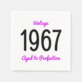 ヴィンテージ1967年から1967年まで50歳の誕生日パーティー スタンダードカクテルナプキン