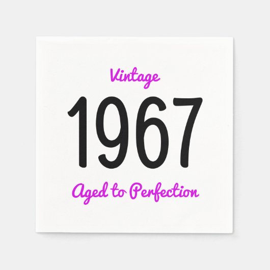 ヴィンテージ1967年から1967年まで50歳の誕生日パーティー スタンダードカクテルナプキン (正面)