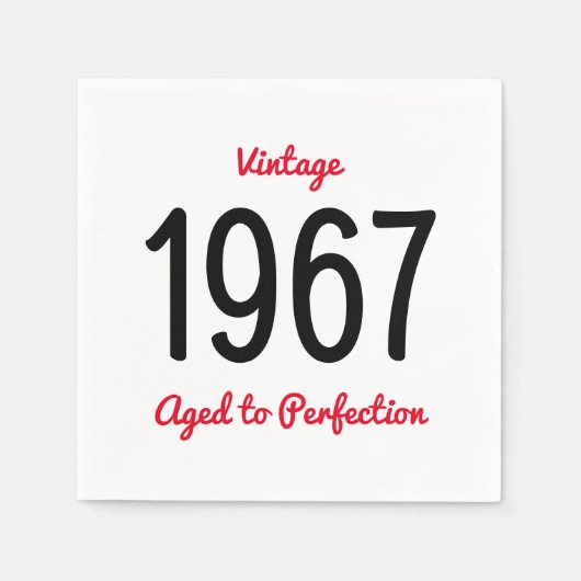 ヴィンテージ1967年から1967年まで50歳の誕生日パーティー スタンダードカクテルナプキン (正面)