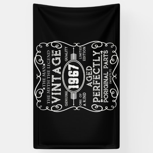 ヴィンテージ1967年男神話伝説54誕生日 横断幕 (縦)