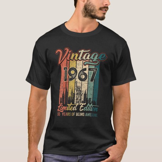 ヴィンテージ1967年第55回誕生日贈答55年 Tシャツ (正面)