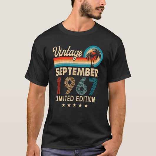 ヴィンテージ1967年9月55誕生日 Tシャツ (正面)