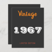 ヴィンテージ1967限定版ギフトTシャツ (正面/裏面)