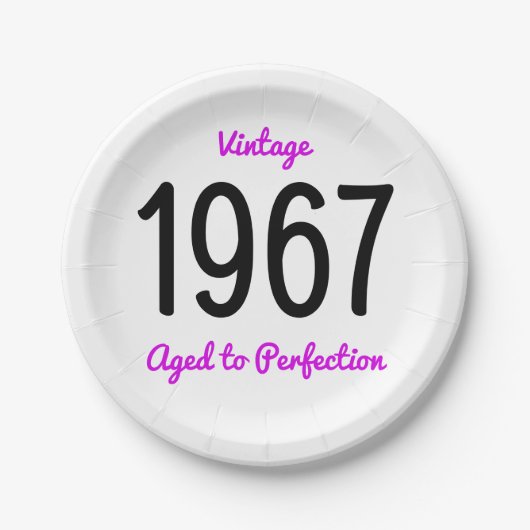 ヴィンテージ1967 完熟 50歳の誕生日パーティー ペーパープレート (正面)
